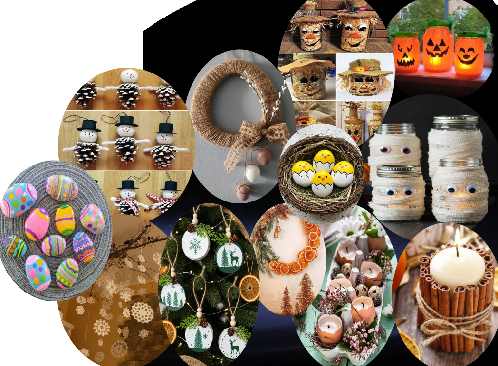 Zimné dekorácie a sezónne handmade výrobky